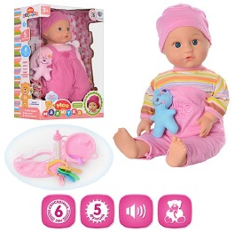 Пупс M 2054 2 вида,реагирует на прикосновение, зву