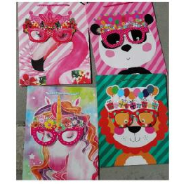 Пакет подарочный бумажный L 'Nerd animals' 31*12*4