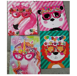 Пакет подарочный бумажный M 'Nerd animals' ЦЕНА ЗА