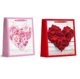 Пакет подарочный бумажный XL 'Heart roses', ЦЕНА З