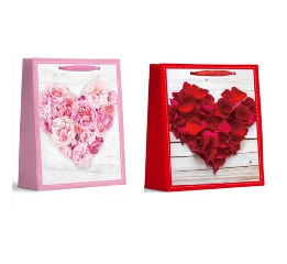 Пакет подарочный бумажный XXL 'Heart roses', ЦЕНА