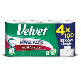 'Velvet'Паперовi рушники Mega Pack 2 шари 400вiд.(