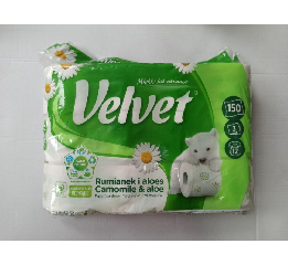 'Velvet'Туалетний папiр Camomile 3шари150вiд.(12шт
