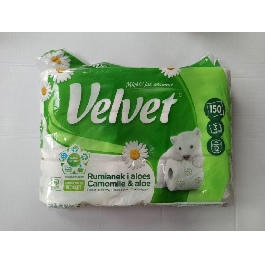 Туалетний папiр'Velvet'Camomile 3 ш 150вiд.(12шт)У