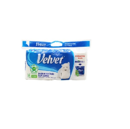 'Velvet'Туалетний папiр Soft White 3 ш.150в.(8шт.(
