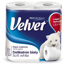 Туалетний папiр'Velvet'Soft White 3ш 300вiд.(4шт)У