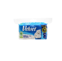 Туалетний папiр'Velvet'Soft White 3 ш 150вiд.(16шт