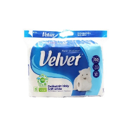 Туалетний папiр'Velvet'Soft White 3 ш 150вiд.(12шт
