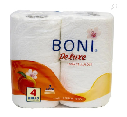 'Туалетний папір 'BONI DeLuxe Персик 3шари (4шт)УП