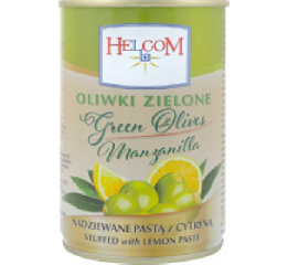 'HELCOM'Оливки зеленi з лимоном ж/б 300мл Испания
