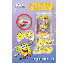 Желе в банке 'Губка Боб'10гр (30 шт*20)ШТ Ф2