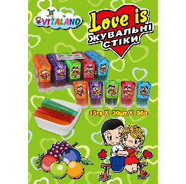 Жувал.цукерка -стiк 'LOVE IS' 15гр(30шт*8)ШТ