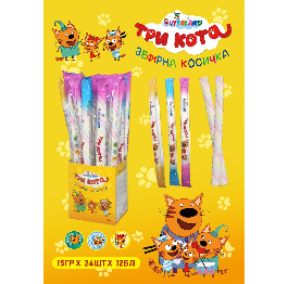 Зефирная косичка 'ТРИ КОТА'15гр (24шт*12) Ф2