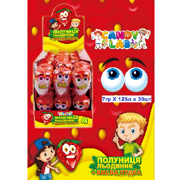 Льодяник'Полуниця' + кисла пудра  7гр (30шт*12) Ф2