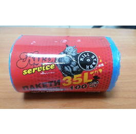 Пакети для смiття 35л/100 'Кузя сервic' (15шт