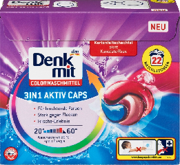 Капсули д/прання 'Denkmit' Aktiv 3в1 Color  (22шт)