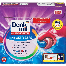 Капсули д/прання 'Denkmit' Aktiv 3в1 Color  (22шт)