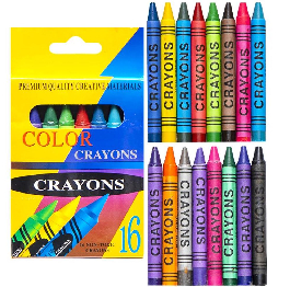 Карандаши'CRAYONS'16шт цветные  воск. 2016А