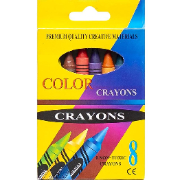 Карандаши'CRAYONS'8шт цветные  воск. 2008А