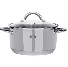 Кастрюля  BRAVO CHEF 1.9 л (15см)  з кришкою 6/ящ