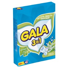 Стиральный порошок Gala 3в1  Свежесть Ландышей 400 г. Автомат