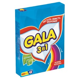 Стиральный порошок Gala 3в1 Яркие цвета 400 г. Автомат