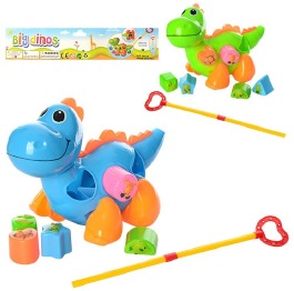 Игрушка-каталка на палке, динозавр, сортер, 2 цвета 5843А