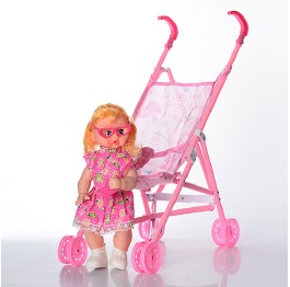 Кукла с коляской, 34 см. 016А1