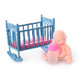 Кукла-пупс, с кроваткой 11 см. 906-3