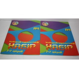 Набор цветной картона и цветной бумаги 'Тетрада', 14 листов, А4, 3153-7
