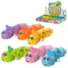 Заводная игрушка гусеница,13см,6цветов 687-7